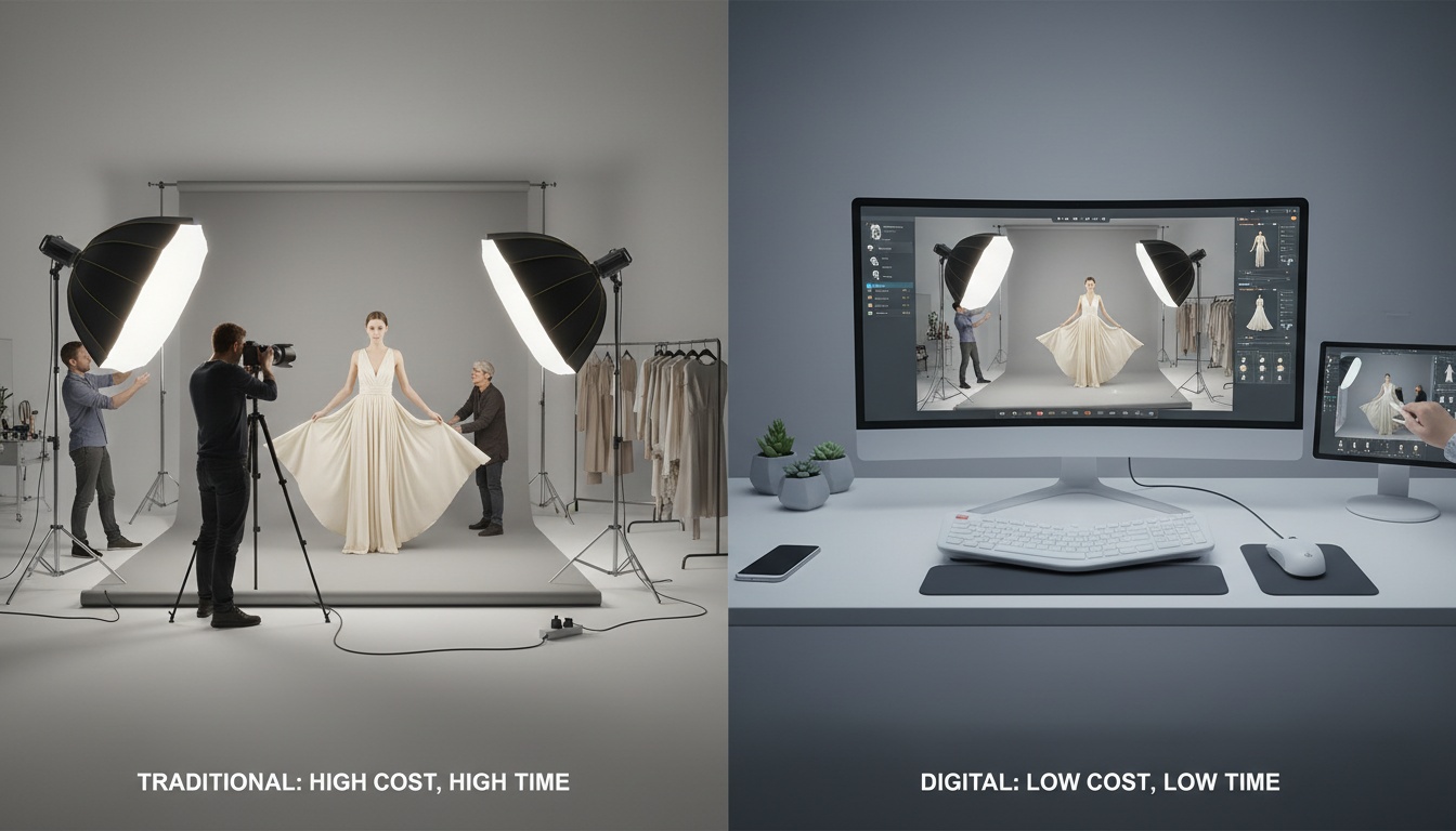 Comparação de custos entre fotografia tradicional e IA