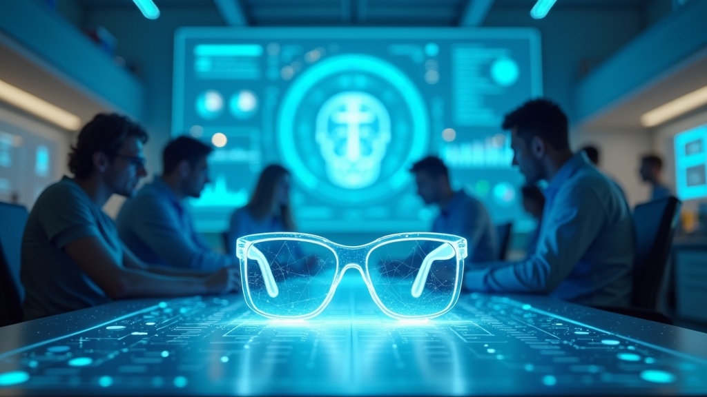 Mark Zuckerberg presentando nuevos avances en tecnología AR