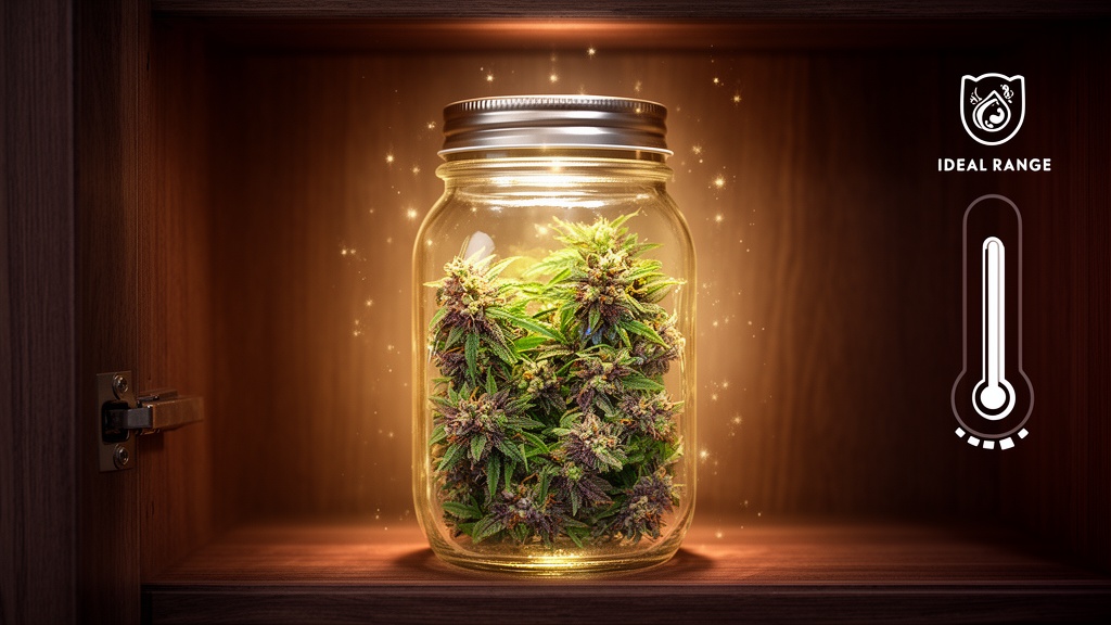 Proper hemp flower storage methods illustration