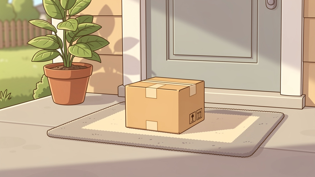 Discreet delta 8 delivery package at doorstep