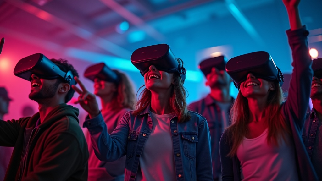 Grupo de amigos disfrutando de la experiencia Smash Point en Virtua Barcelona