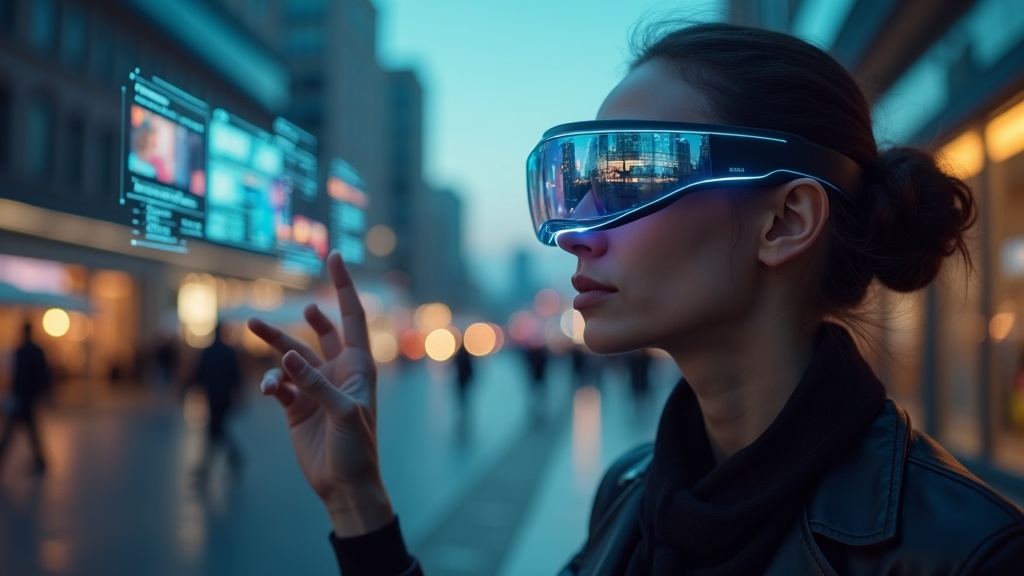 Primer plano de las gafas XREAL Aura mostrando sus sensores frontales