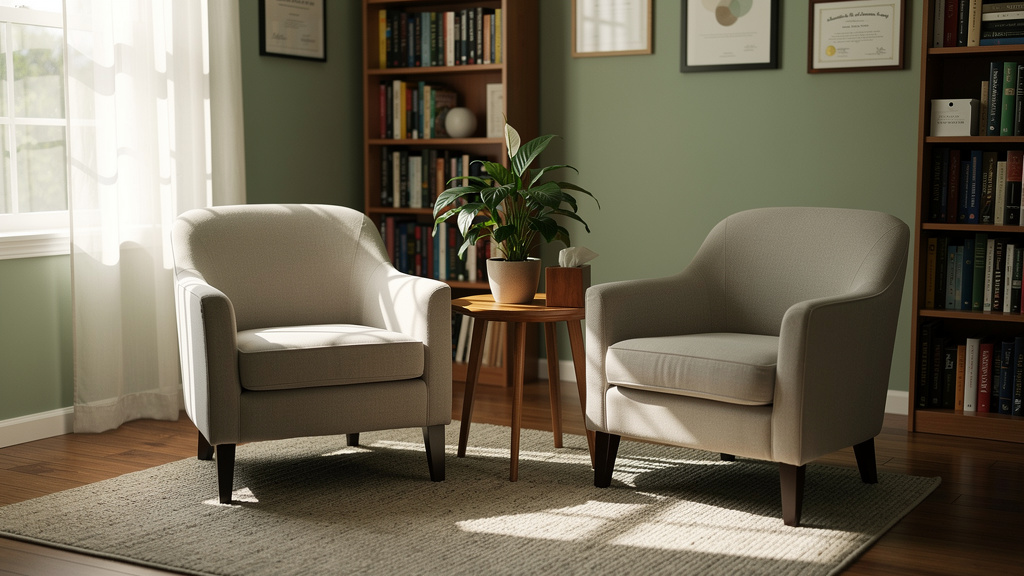 Welcoming therapy room for holistic depression treatment