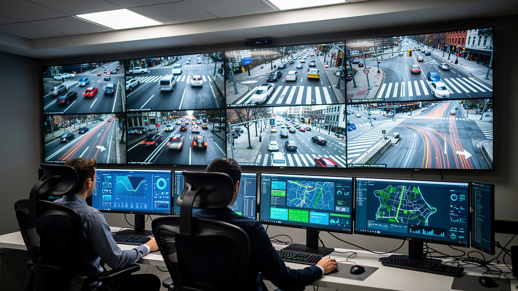 Traffic control center monitoring AI-powered systems – AI in Transportation