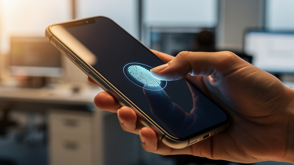 Biometric fingerprint authentication on managed mobile device