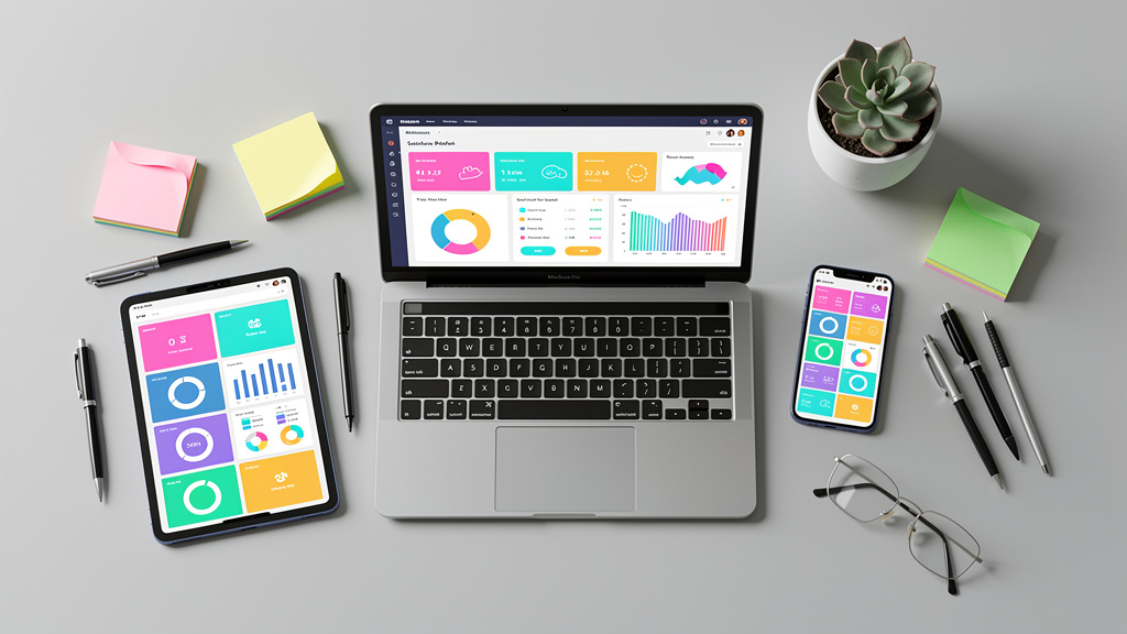 Multiple devices showing various e-learning platform interfaces