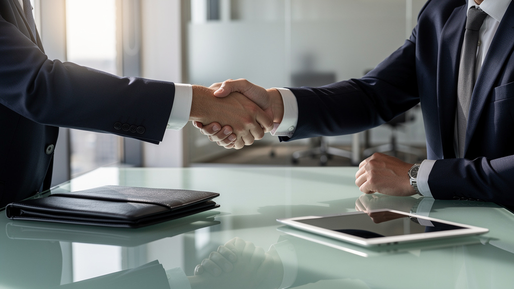 Professional handshake sealing business financing agreement