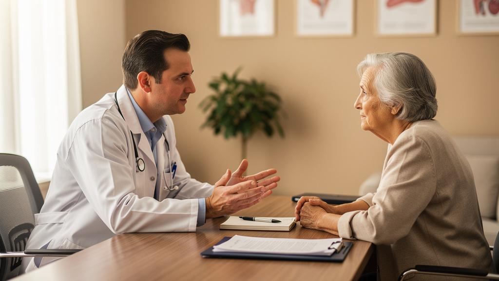 Doctor consulting with patient about medication options