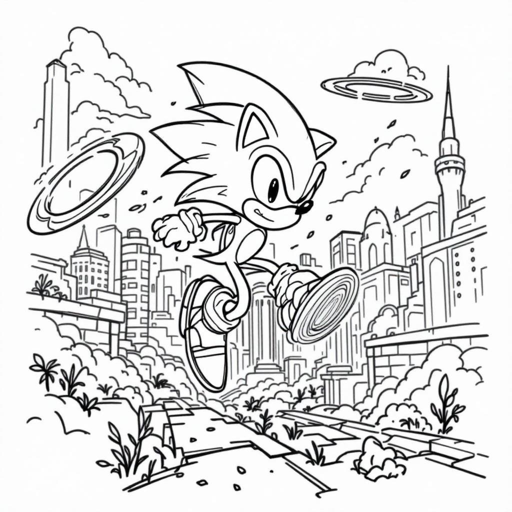 Cute Sonic Coloring Page