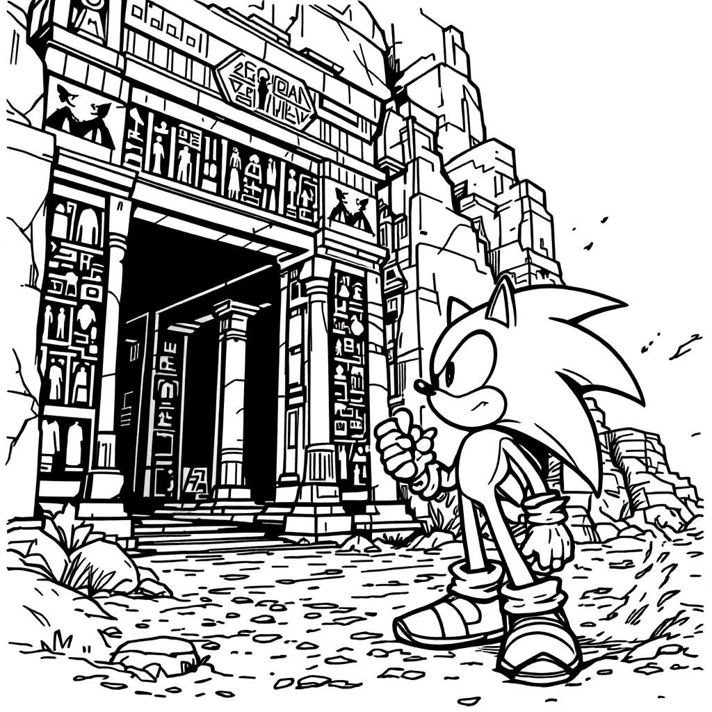 Beautiful Sonic Coloring Page