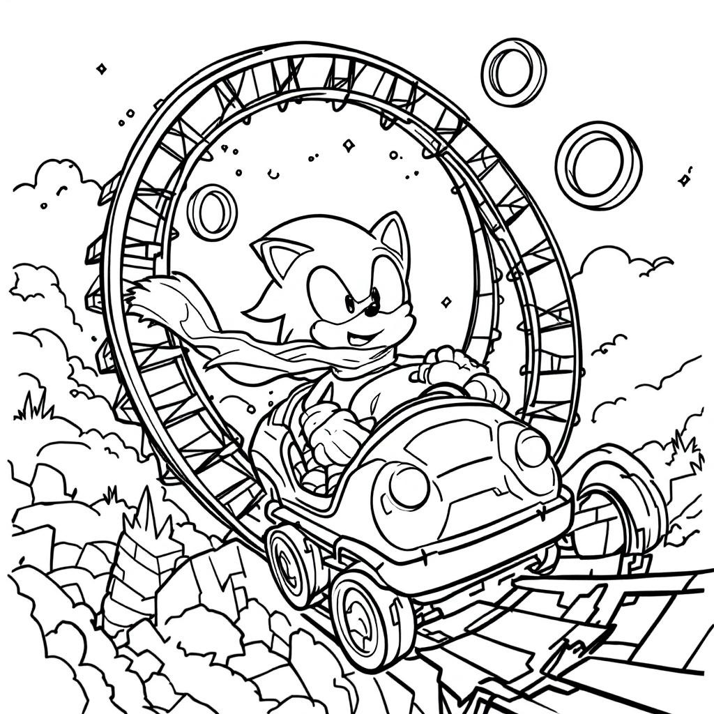 Amazing Sonic Coloring Page