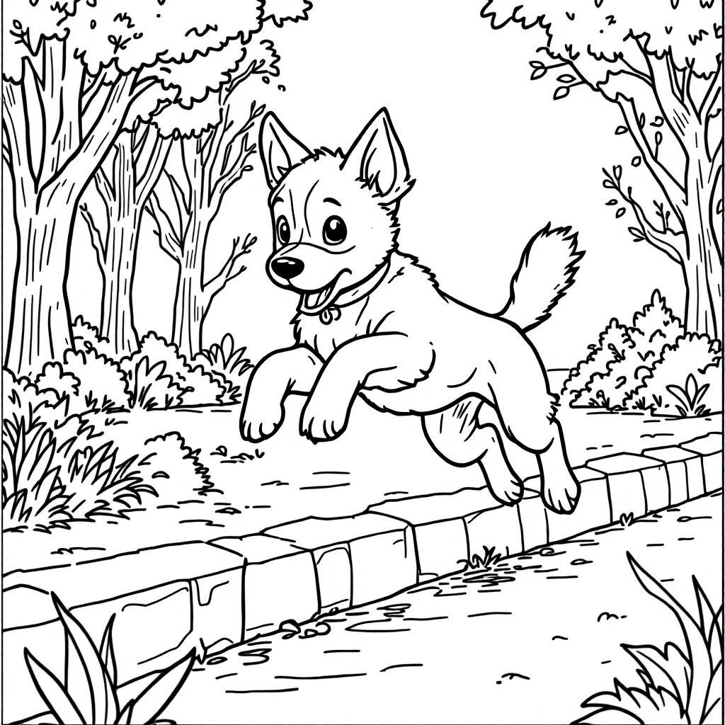 Pretty Bluey Coloring Page