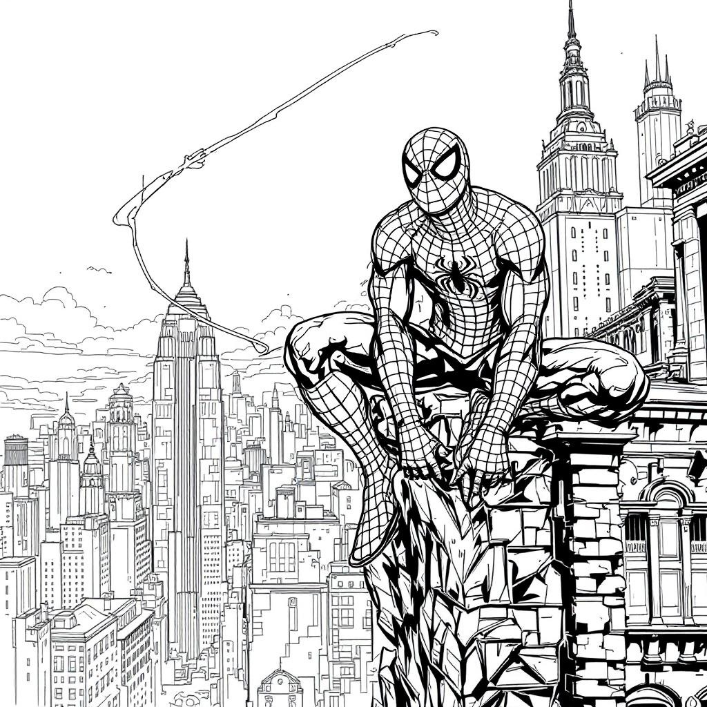 Lovely Spider-Man Coloring Page