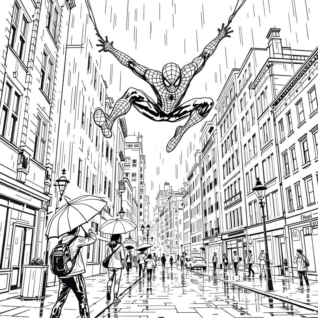 Delightful Spider-Man Coloring Page
