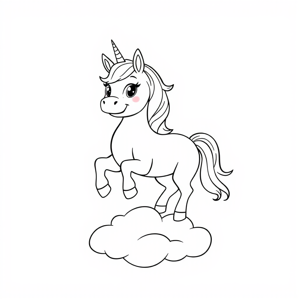 Fun Unicorn Coloring Page