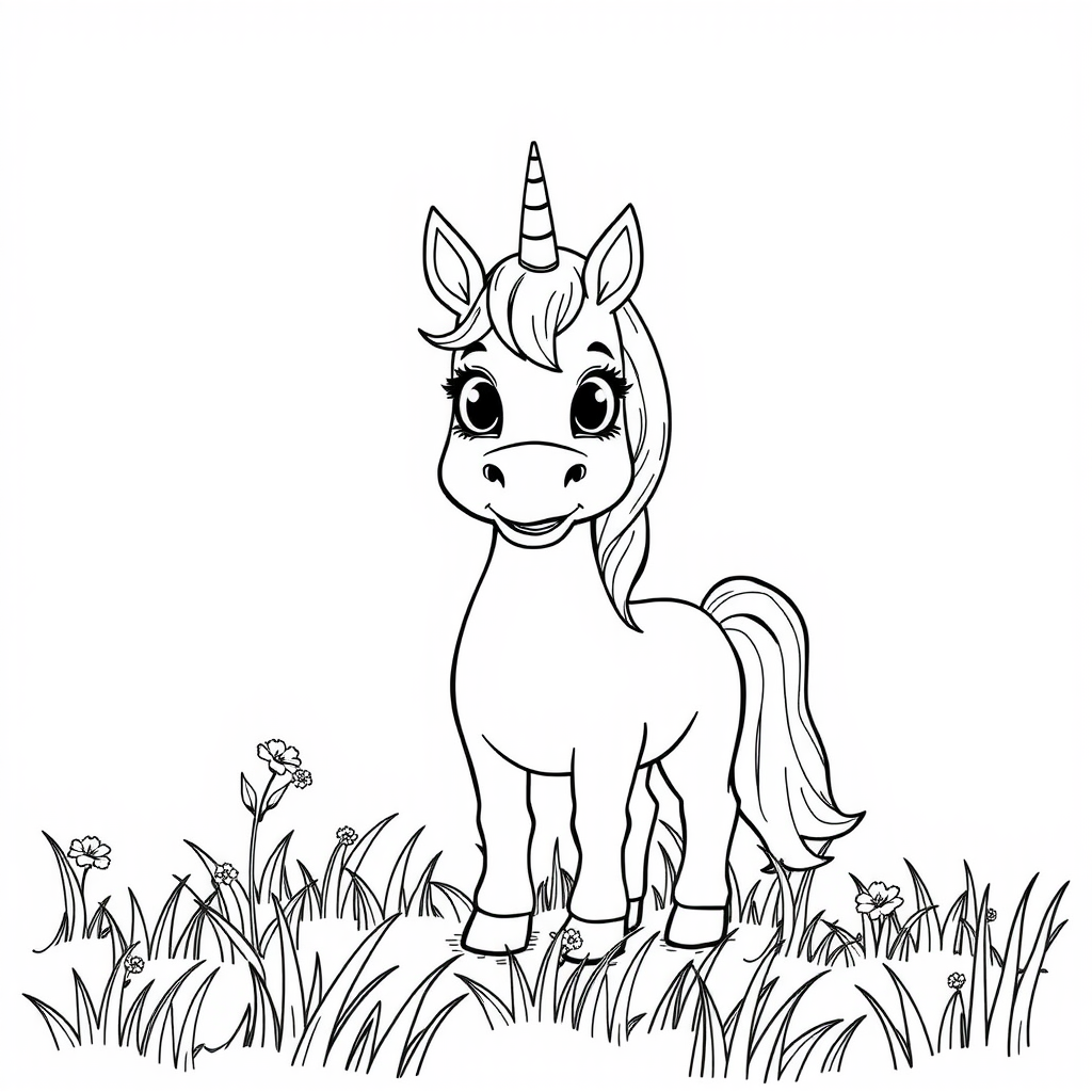 Amazing Unicorn Coloring Page