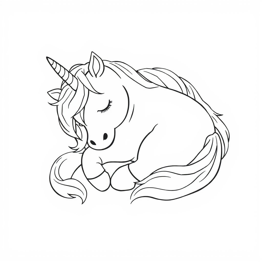 Pretty Unicorn Coloring Page