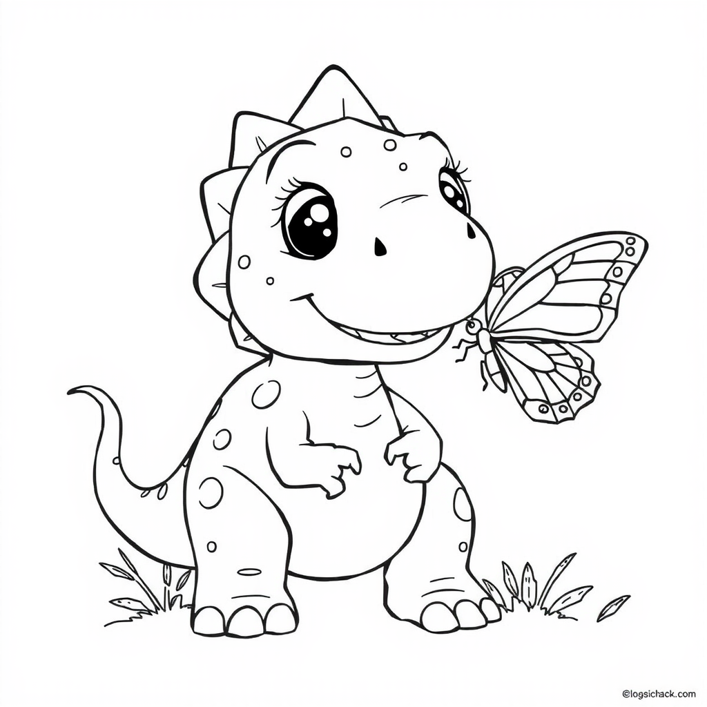 Beautiful Dinosaur Coloring Page