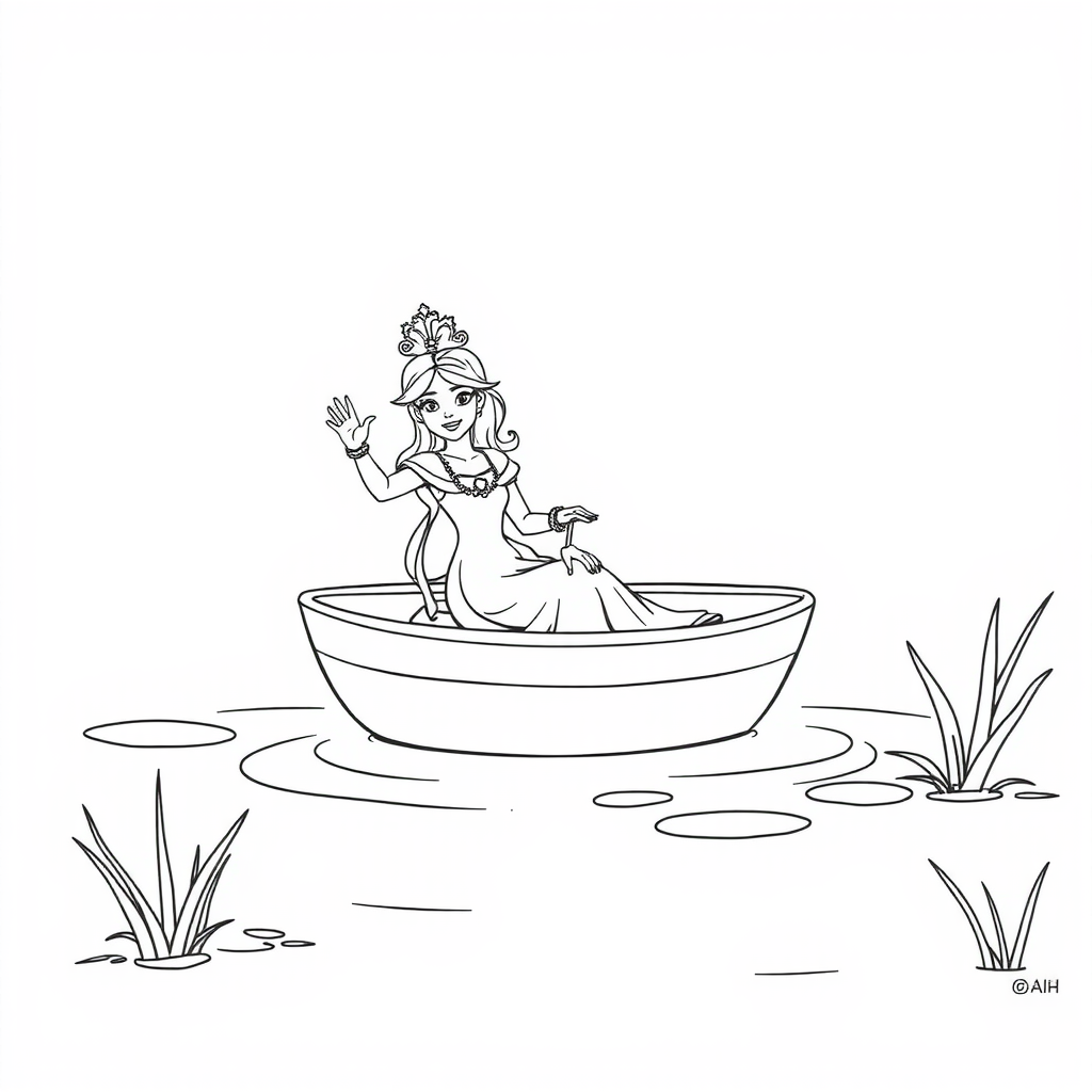 Cute Princess Coloring Page