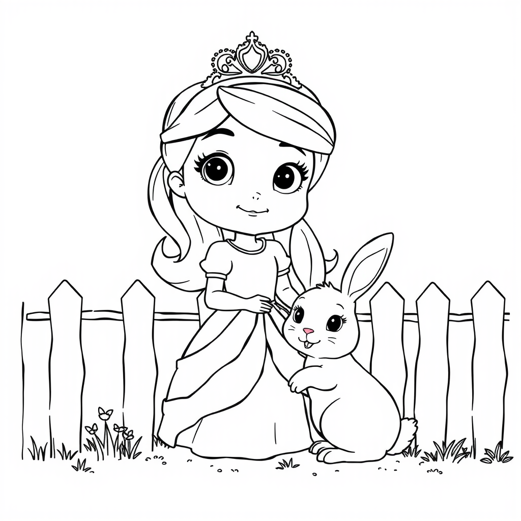 Adorable Princess Coloring Page