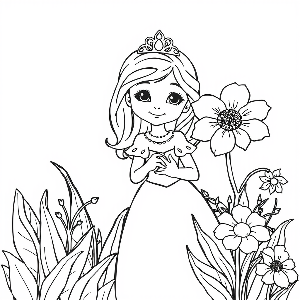 Joyful Princess Coloring Page