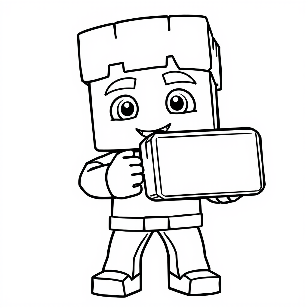 Lovely Minecraft Coloring Page