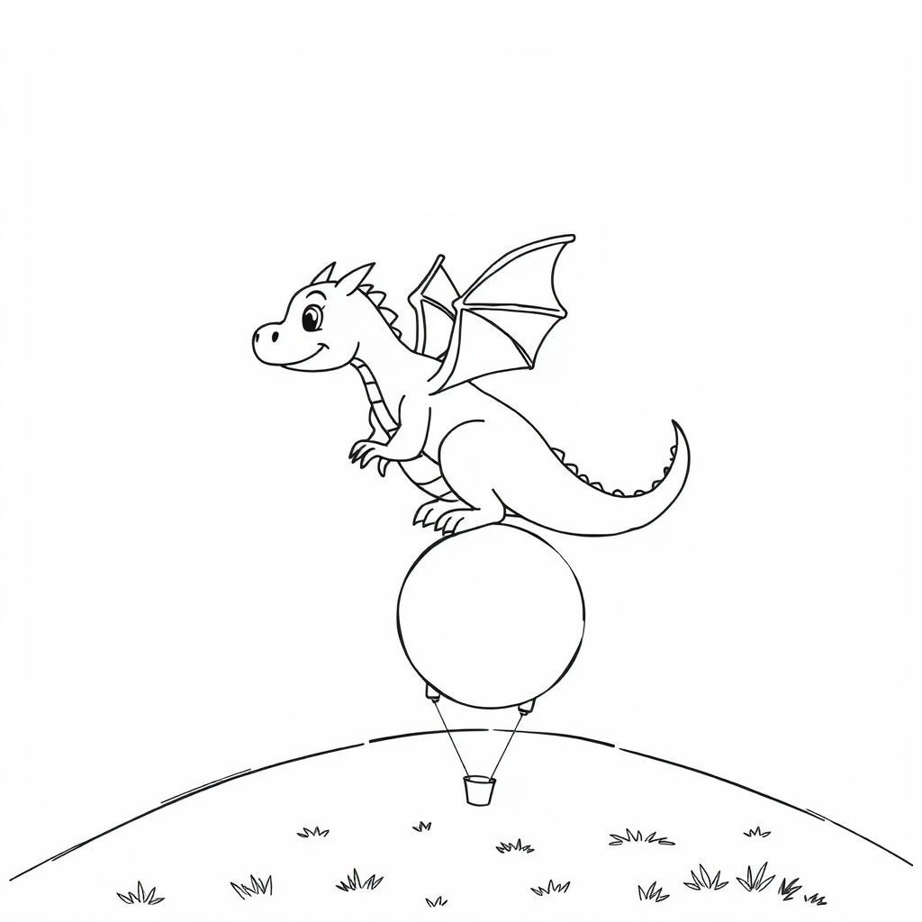 Cute Dragon Coloring Page