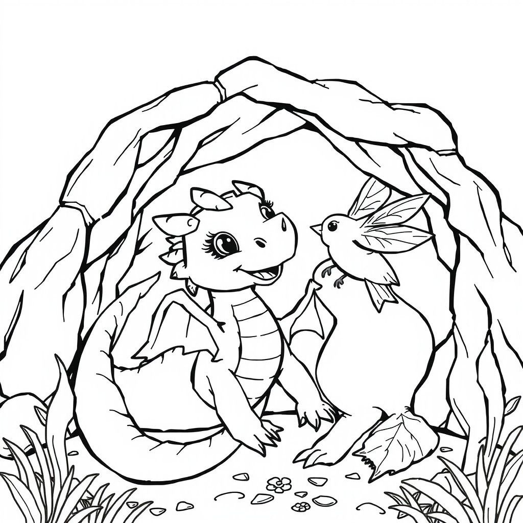 Amazing Dragon Coloring Page