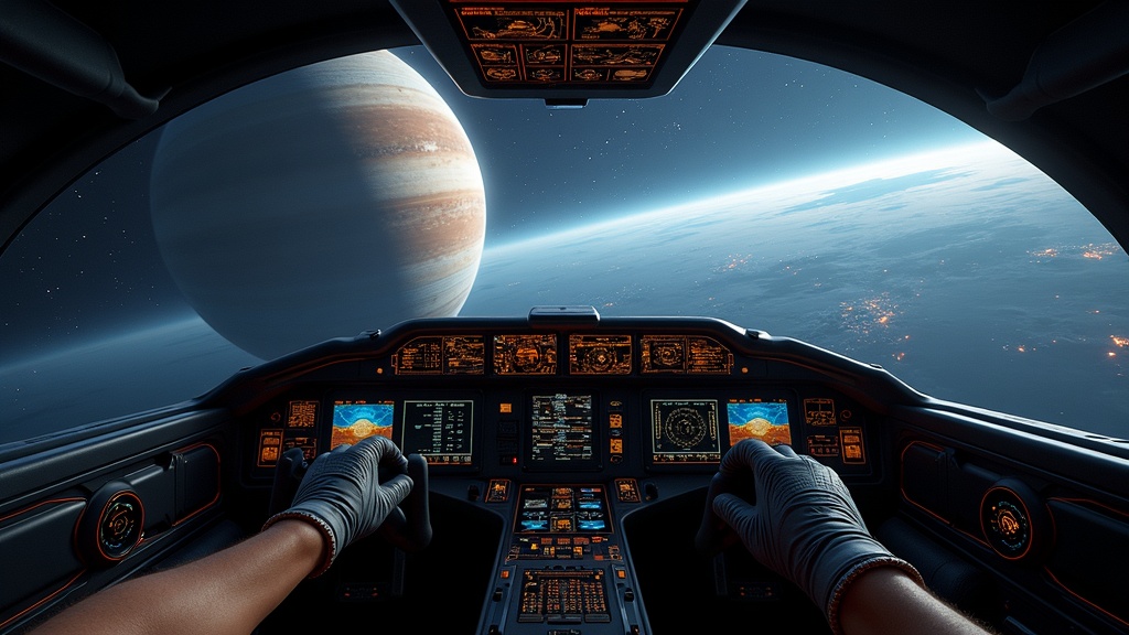 Combate espacial intenso visto desde la cabina de una nave en el juego Elite Dangerous VR