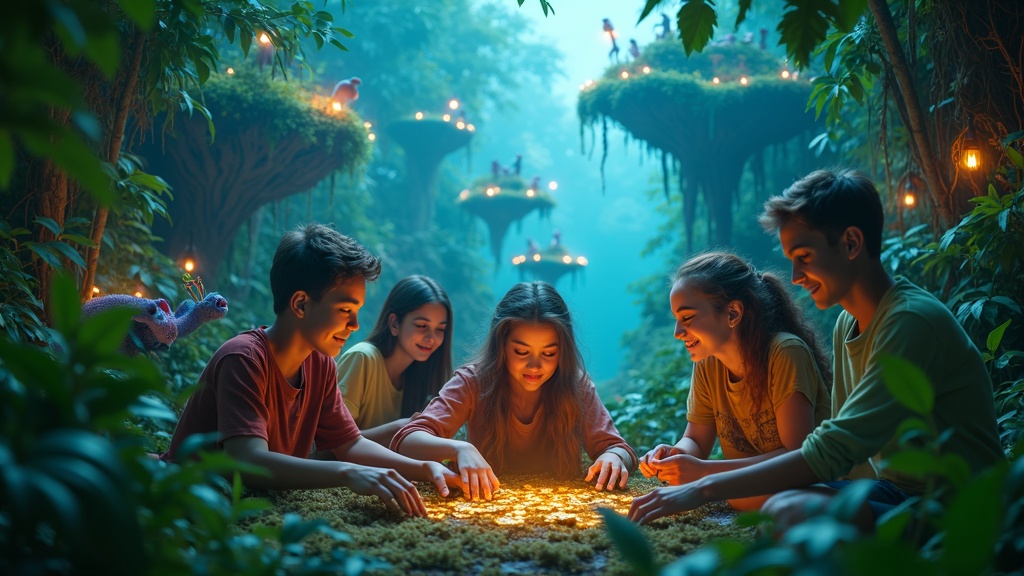 Jugadores inmersos en la experiencia Jungle Quest VR