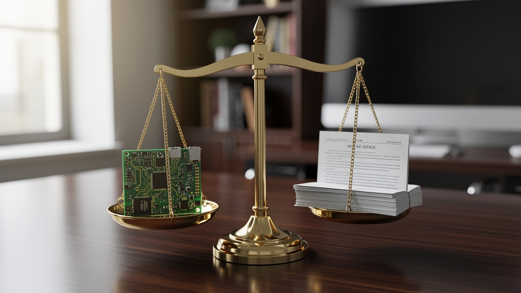 Balance scale representing AI innovation and compliance – AI Governance Framework