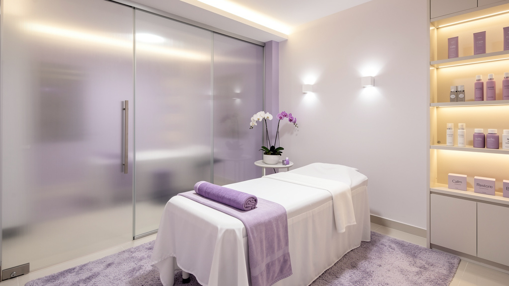 Exclusive women-only spa treatment room interior