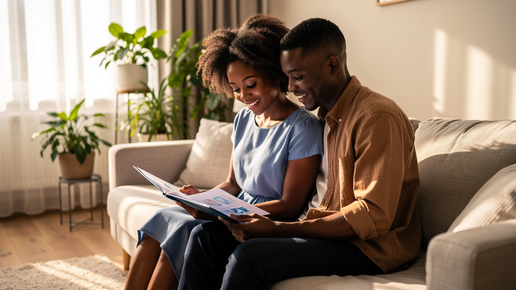 Couple discussing fertility treatment options at home