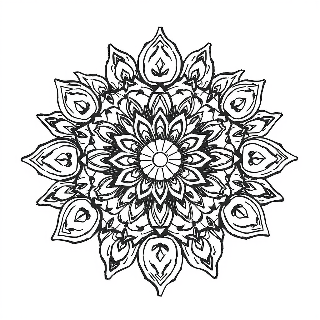 Playful Mandala Coloring Page