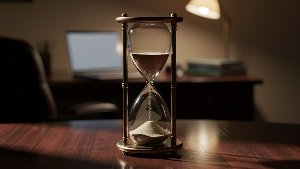 Hourglass showing passage of time concept