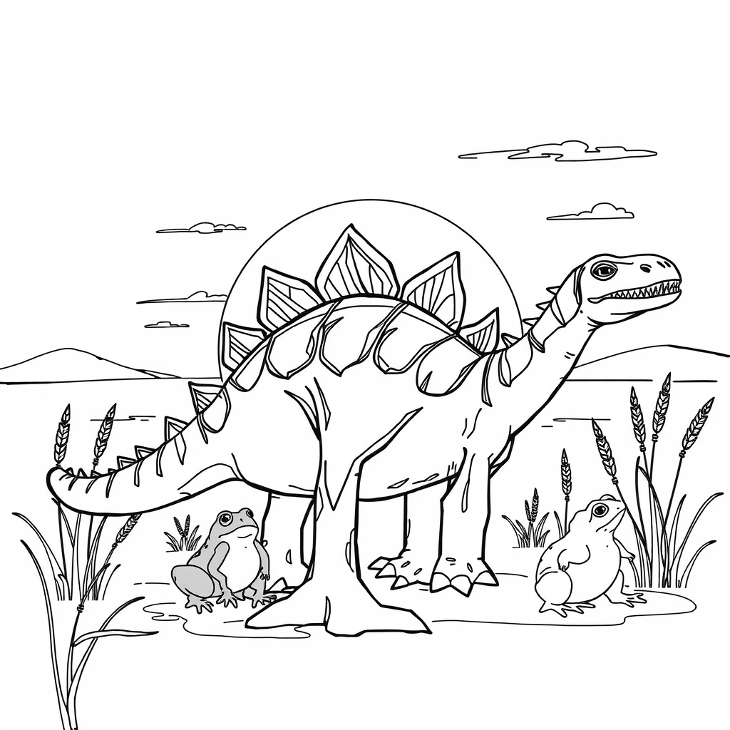Stego Frog Chorus Coloring Page