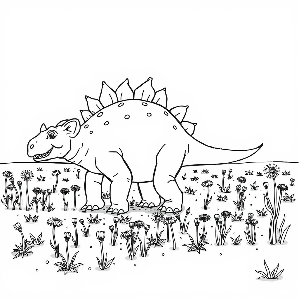 Stego Dandelions Field Coloring Page