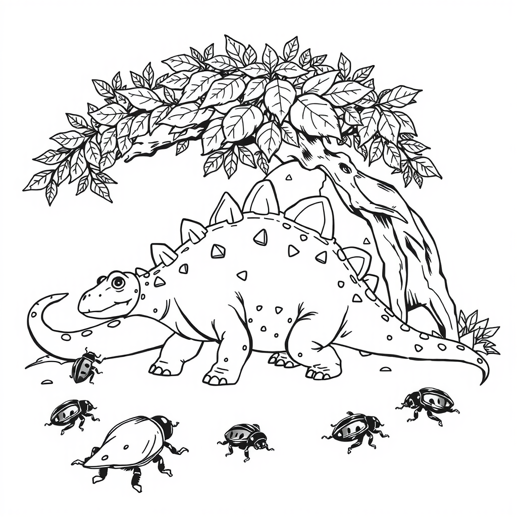 Stego Beetles Nearby Coloring Page