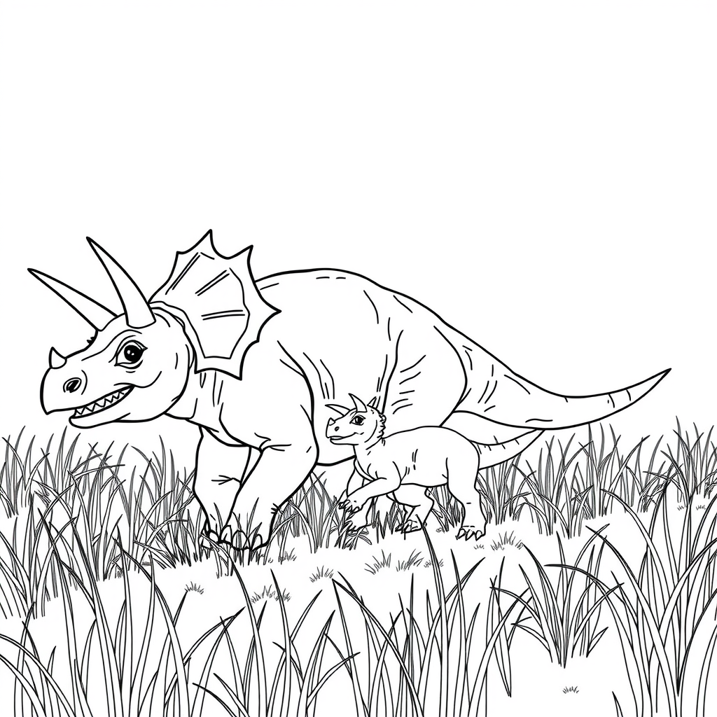 Triceratops Mini Coloring Page