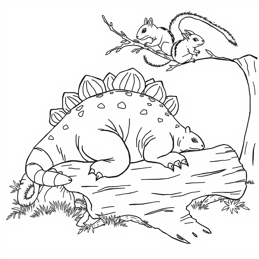 Cozy Ankylosaurus Coloring Page