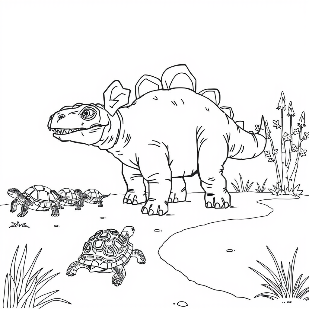 Kind Ankylosaurus Coloring Page