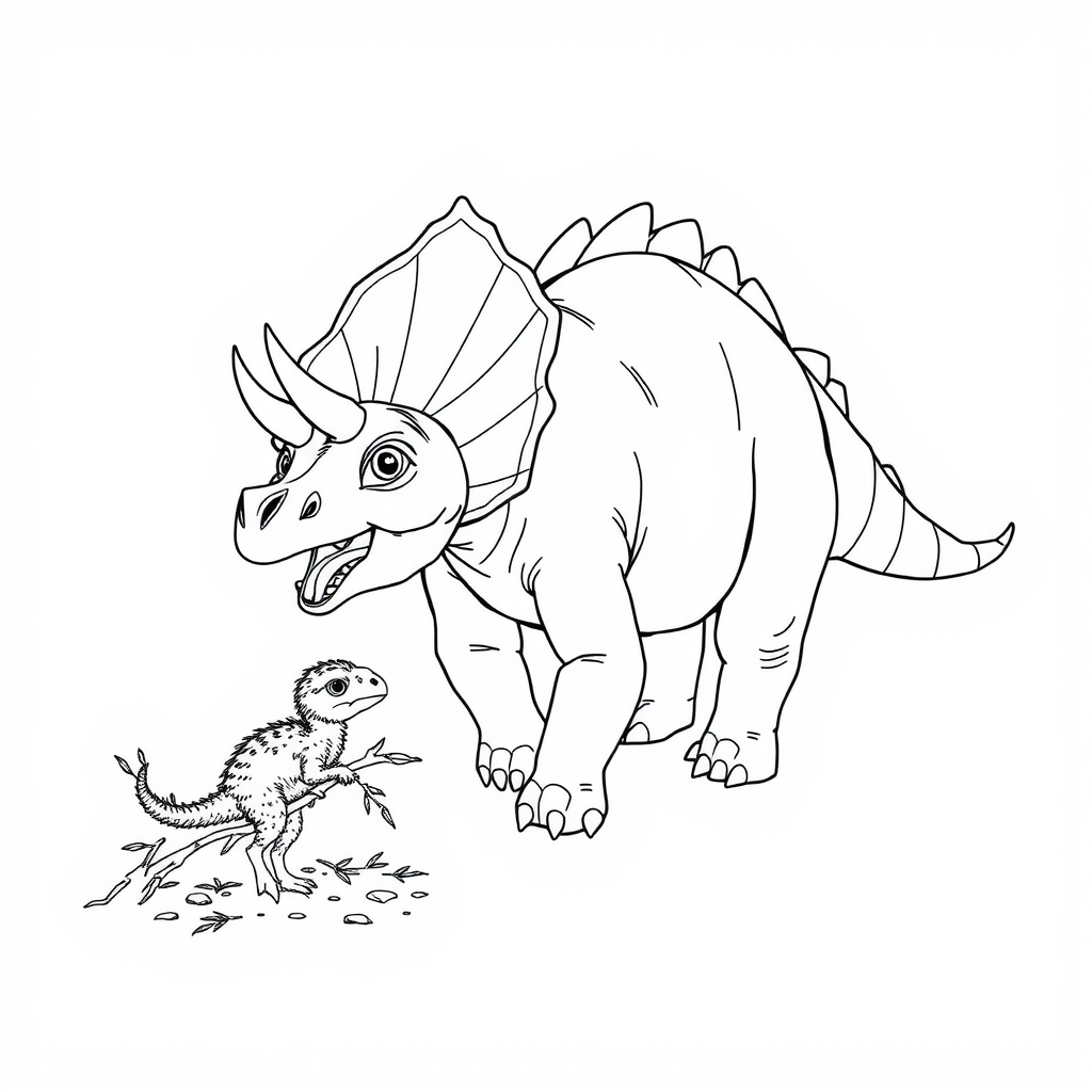 Triceratops Rock Coloring Page