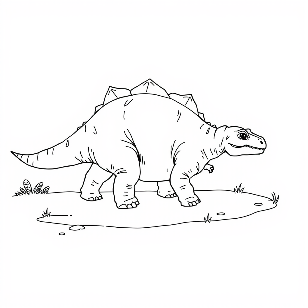 Slow Ankylosaurus Coloring Page