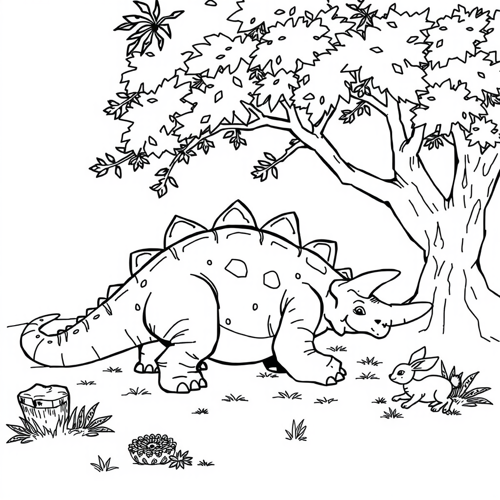 Snug Ankylosaurus Coloring Page