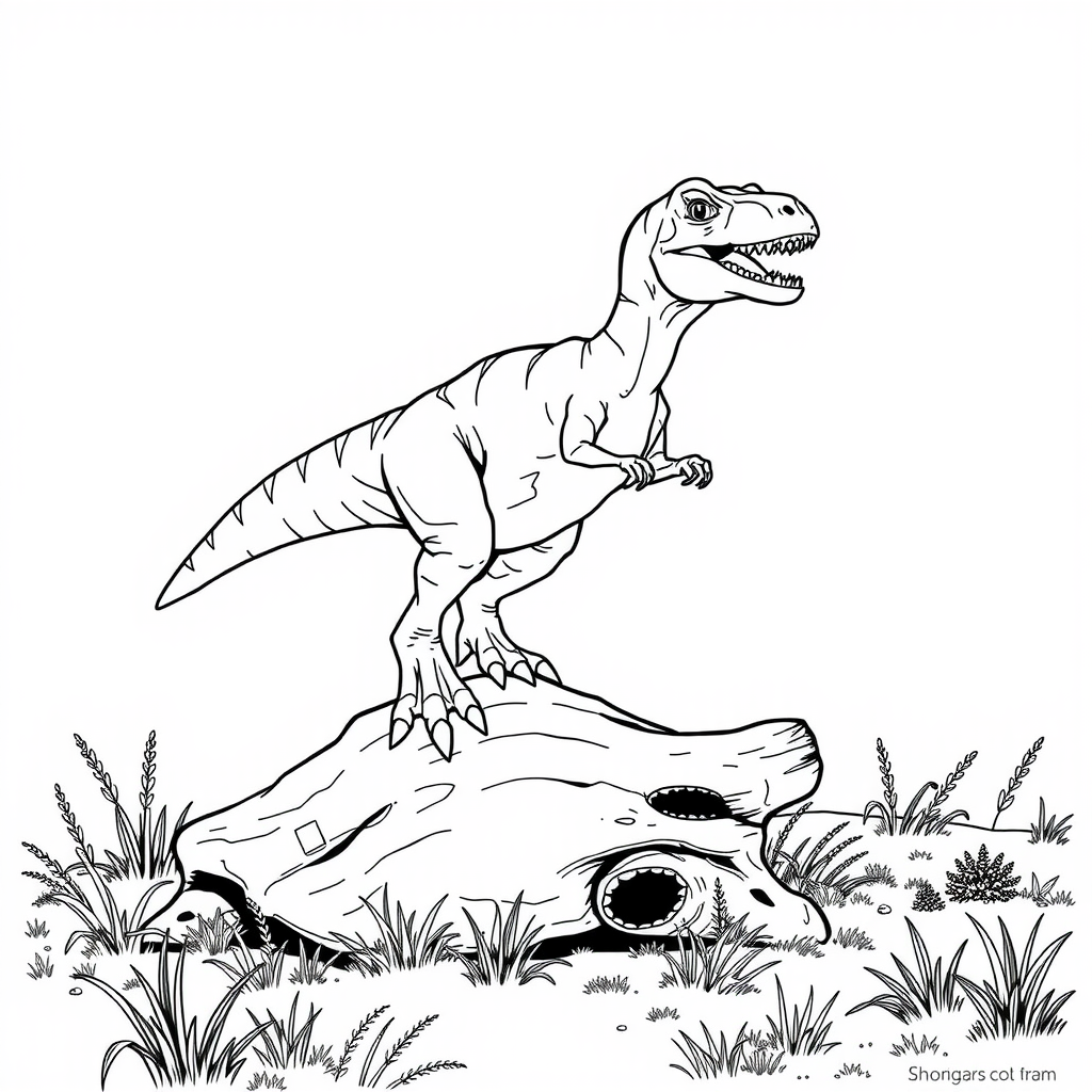 Velociraptor Run Coloring Page