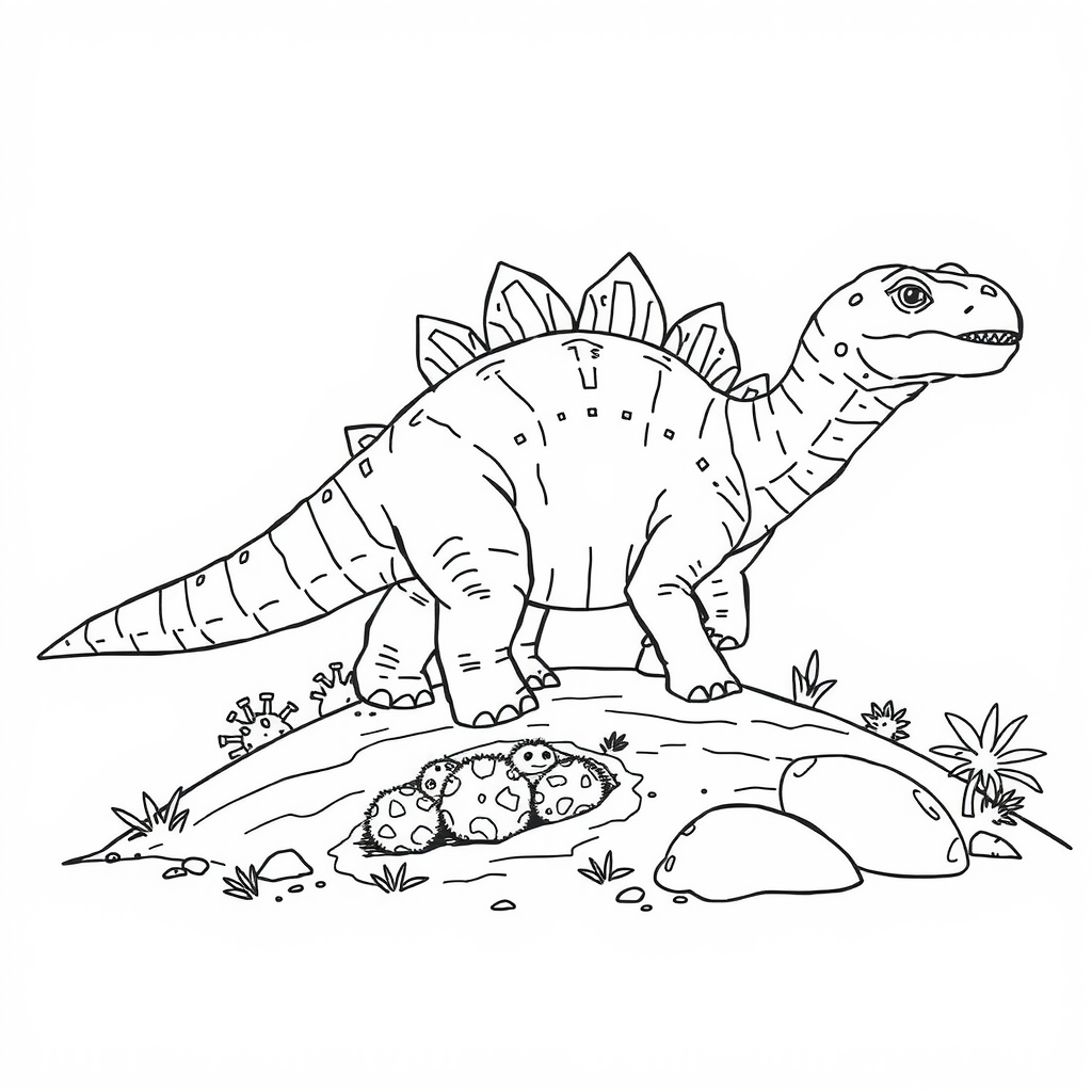Safe Ankylosaurus Coloring Page