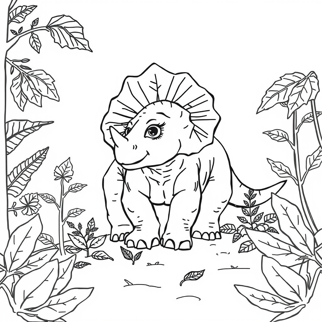 Triceratops Toad Coloring Page