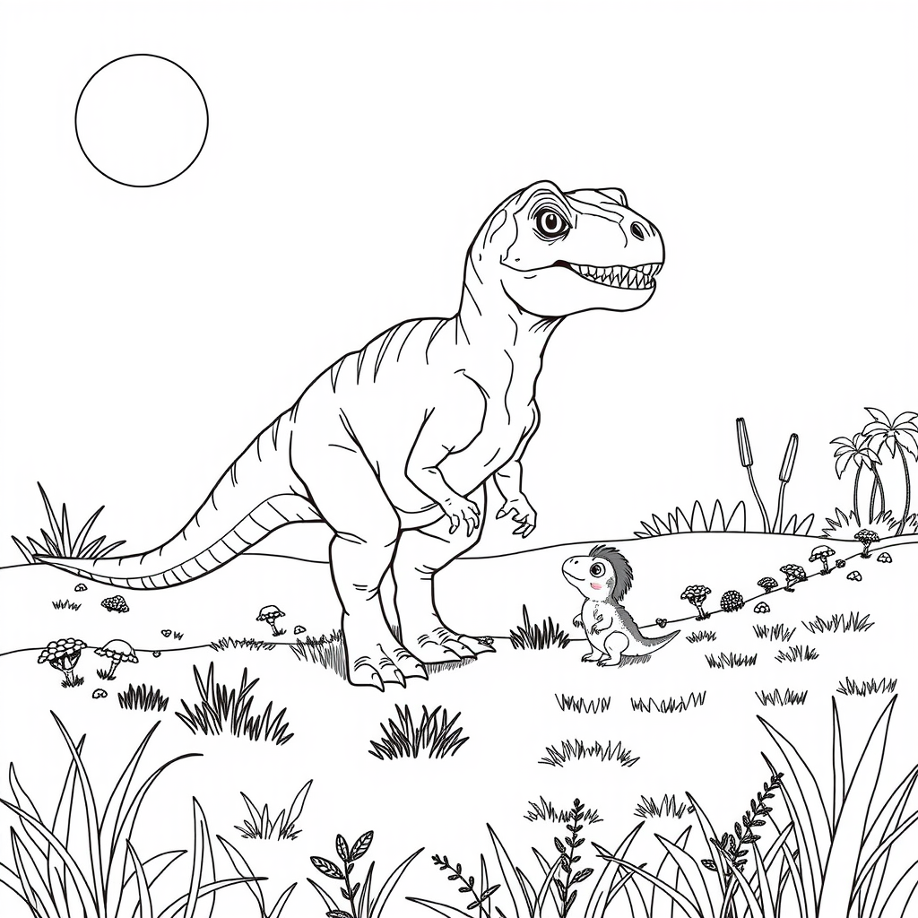 Velociraptor Kid Coloring Page