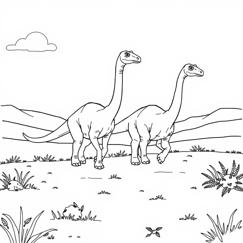 Brachiosaurus in Coloring Page