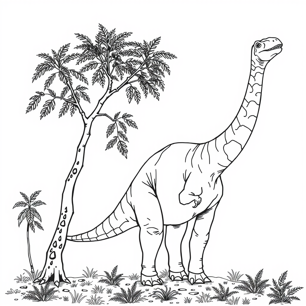 Brachiosaurus on Coloring Page